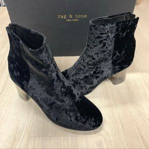 NEW RAG & BONE DREA BLACK VELVET BOOTIES